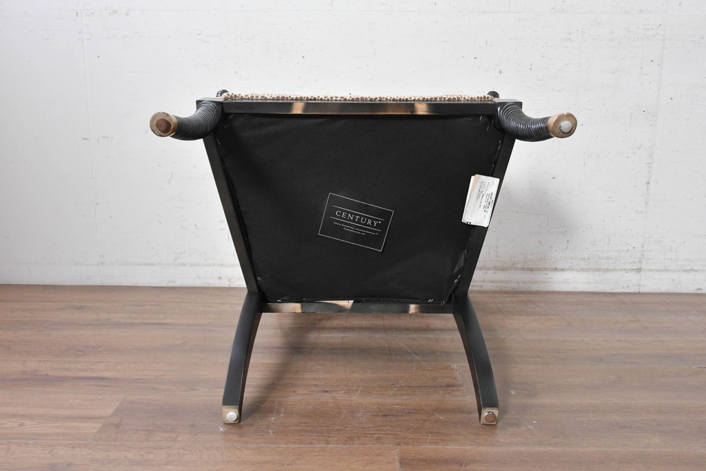 中古　美品　アメリカ最高級ブランド　CENTURY(センチュリー)　ロープツイスト装飾とアンテロープ柄が印象的なサロンチェア　定価約100万円　(R-091343)