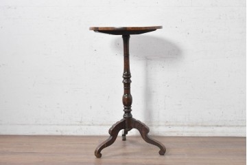 イギリスアンティーク　1900年頃　星形を中心に描いたパーケットリーが美しいカフェテーブル　(R-091347)