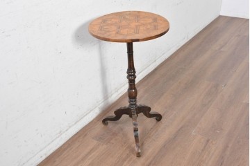 イギリスアンティーク　1900年頃　星形を中心に描いたパーケットリーが美しいカフェテーブル　(R-091347)