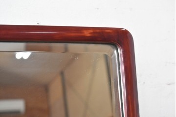 和製ヴィンテージ　国産　高級品　職人手作り　縦長ミラーを備えた自立式の姿見　(R-091350)