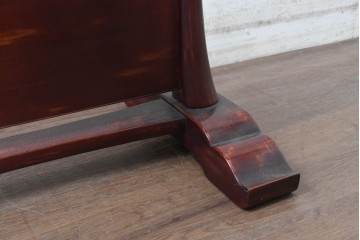 和製ヴィンテージ　国産　高級品　職人手作り　縦長ミラーを備えた自立式の姿見　(R-091350)