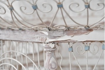 フランスアンティーク　1900年から1920年頃　繊細なワイヤー装飾が目を引く鳥かご　(R-091354)