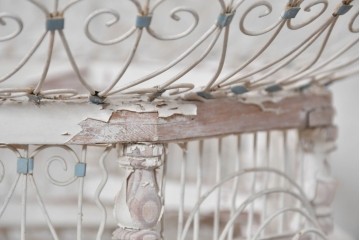 フランスアンティーク　1900年から1920年頃　繊細なワイヤー装飾が目を引く鳥かご　(R-091354)