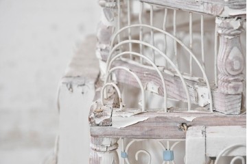 フランスアンティーク　1900年から1920年頃　繊細なワイヤー装飾が目を引く鳥かご　(R-091354)