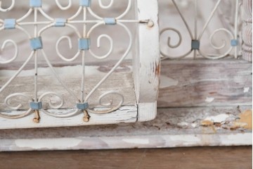 フランスアンティーク　1900年から1920年頃　繊細なワイヤー装飾が目を引く鳥かご　(R-091354)