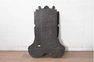ヨーロッパアンティーク　1800年頃　オーク材　重厚な彫刻が目を引くウォールシェルフ　(R-091355)