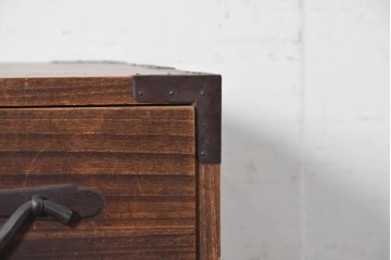 和製アンティーク　明治期から大正期　上手物　総桐材　作りの良い五丁引きの2段重ね関東時代箪笥　(R-091360)