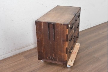 和製アンティーク　明治期から大正期　上手物　関東時代箪笥　作りの良い総桐材のローチェスト　(R-091361)