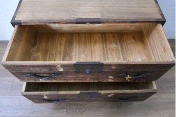 和製アンティーク　明治期から大正期　上手物　関東時代箪笥　作りの良い総桐材のローチェスト　(R-091362)