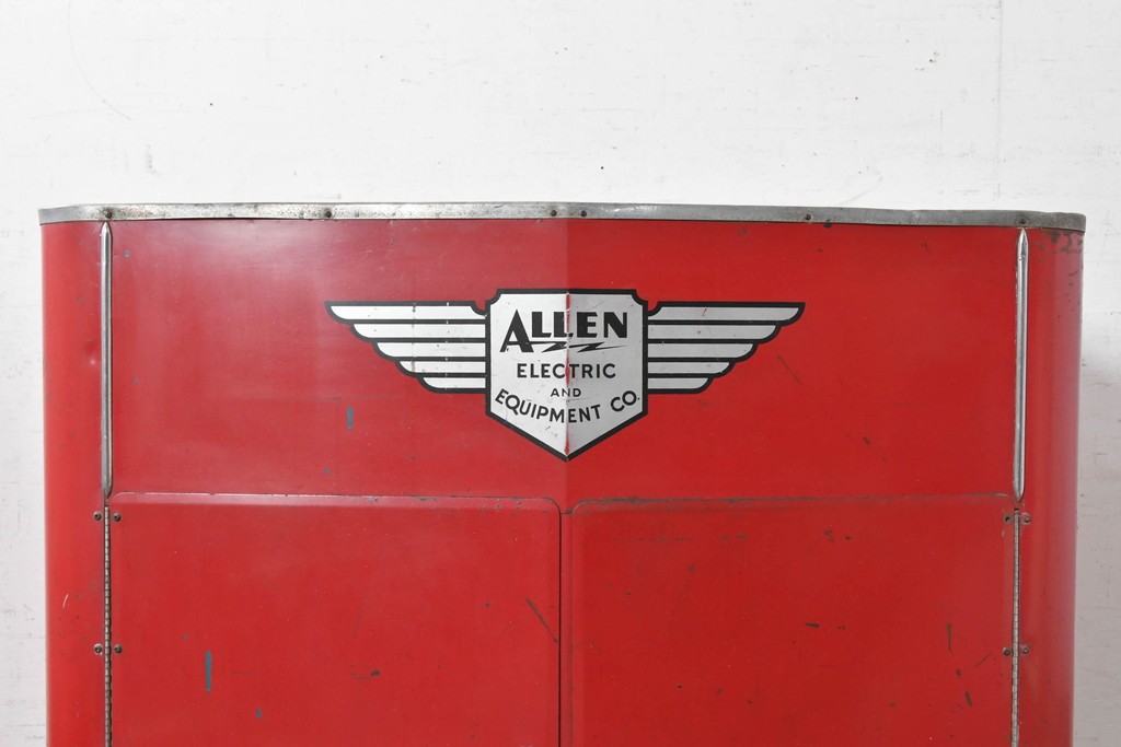  アメリカヴィンテージ　Allen Electric and Equipment Co(アレン・エレクトリック社)　TYPE E420　177049　赤いボディとロゴが印象的なメタルキャビネット　(R-091363)