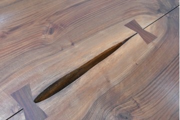 中古　ジョージナカシマ(George Nakashima)　桜製作所　イギリスのウォールナット材　フレンチマンズゴウ　豊かな木目が魅力のダイニングテーブル　(R-091365)