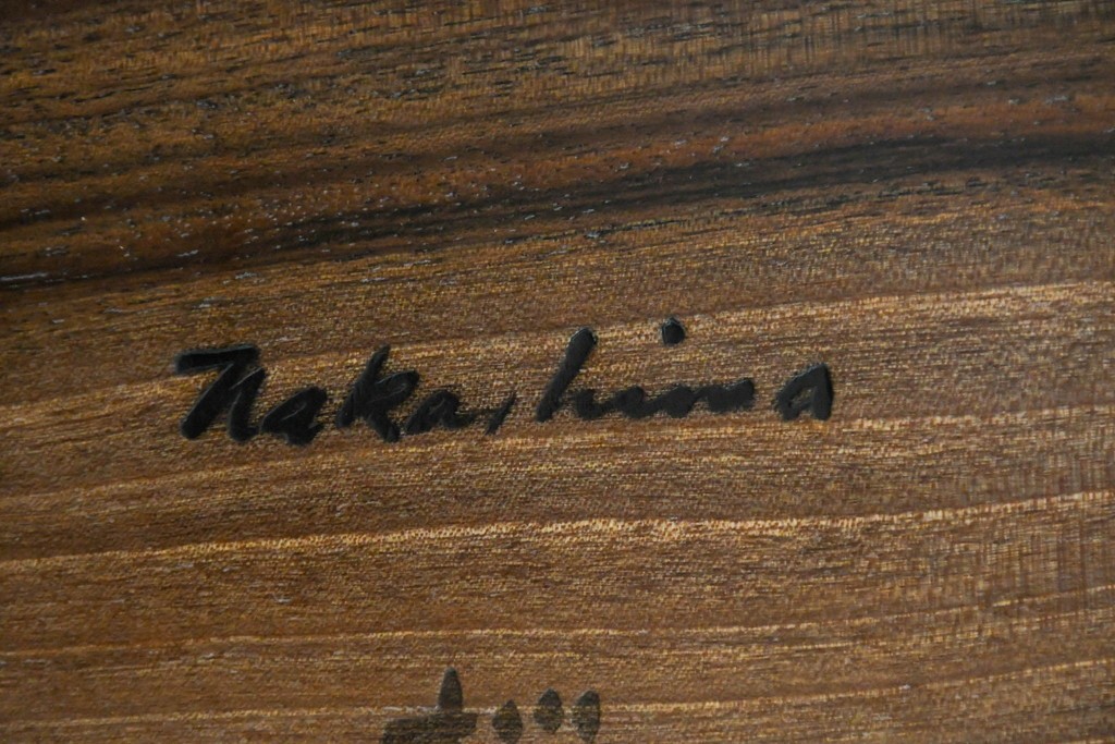 中古　ジョージナカシマ(George Nakashima)　桜製作所　イギリスのウォールナット材　フレンチマンズゴウ　豊かな木目が魅力のダイニングテーブル　(R-091365)
