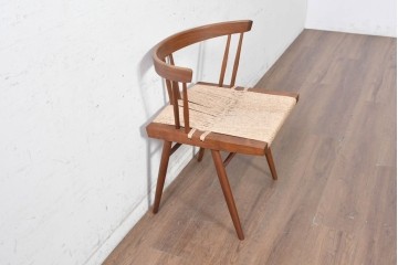 中古　ジョージナカシマ(George Nakashima)　桜製作所　グラスシートチェア(GRASS SEATED CHAIR)　CN120　軽やかな佇まいが魅力のチェア　(R-091366)