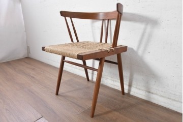 中古　ジョージナカシマ(George Nakashima)　桜製作所　グラスシートチェア(GRASS SEATED CHAIR)　CN120　軽やかな佇まいが魅力のチェア　(R-091366)