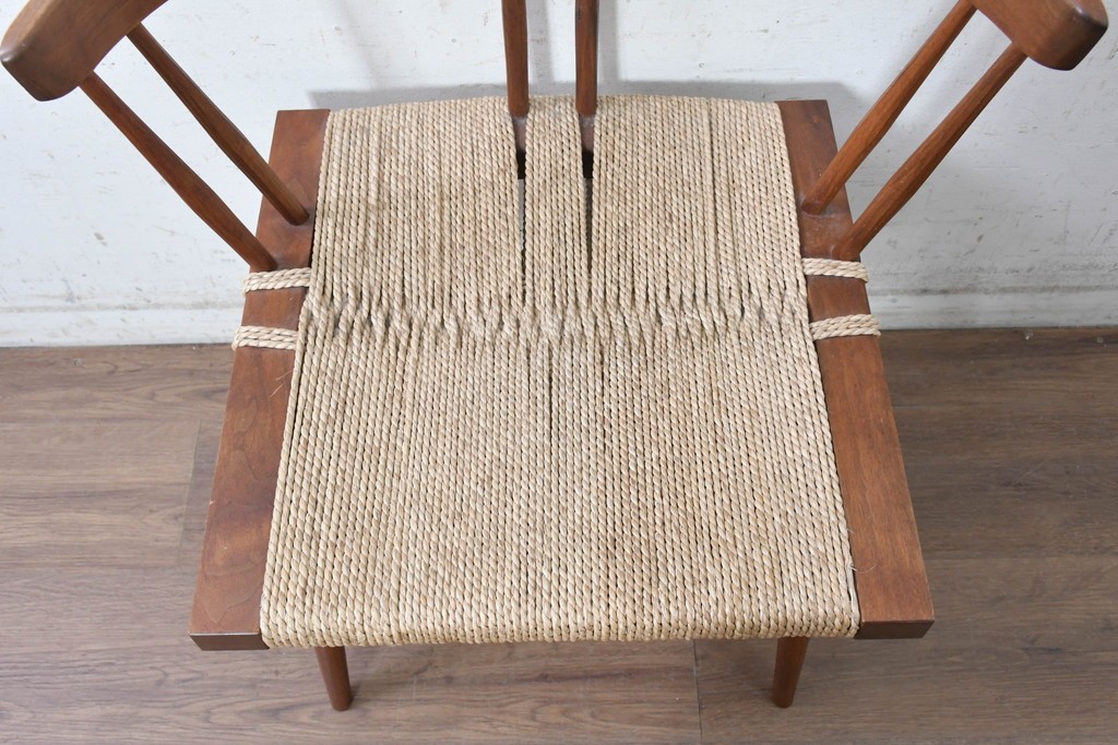 中古　ジョージナカシマ(George Nakashima)　桜製作所　グラスシートチェア(GRASS SEATED CHAIR)　CN120　軽やかな佇まいが魅力のチェア　(R-091366)