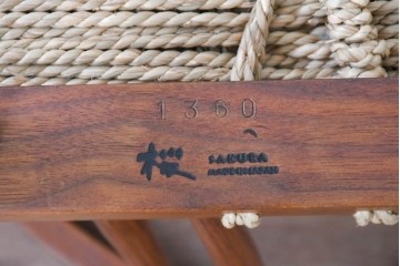 中古　ジョージナカシマ(George Nakashima)　桜製作所　グラスシートチェア(GRASS SEATED CHAIR)　CN120　軽やかな佇まいが魅力のチェア　(R-091366)