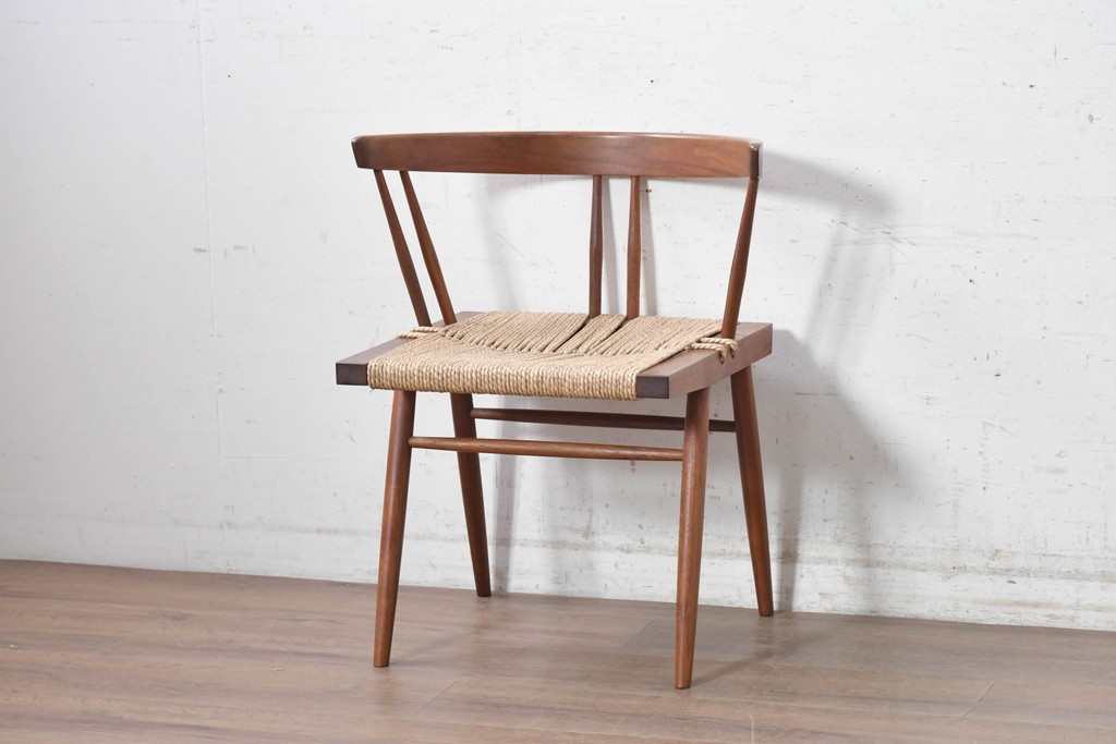 中古　ジョージナカシマ(George Nakashima)　桜製作所　グラスシートチェア(GRASS SEATED CHAIR)　CN120　軽やかな佇まいが魅力のチェア　(R-091367)