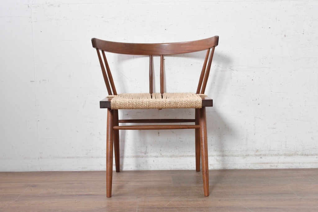 中古　ジョージナカシマ(George Nakashima)　桜製作所　グラスシートチェア(GRASS SEATED CHAIR)　CN120　軽やかな佇まいが魅力のチェア　(R-091367)