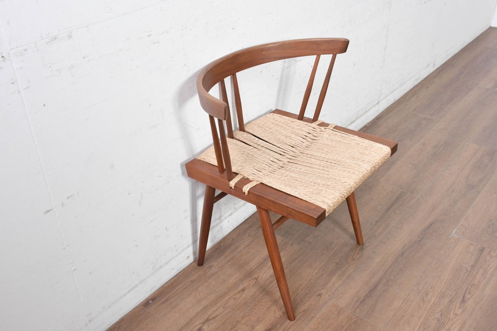 中古　ジョージナカシマ(George Nakashima)　桜製作所　グラスシートチェア(GRASS SEATED CHAIR)　CN120　軽やかな佇まいが魅力のチェア　(R-091367)