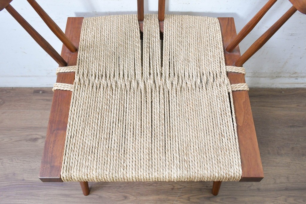 中古　ジョージナカシマ(George Nakashima)　桜製作所　グラスシートチェア(GRASS SEATED CHAIR)　CN120　軽やかな佇まいが魅力のチェア　(R-091367)