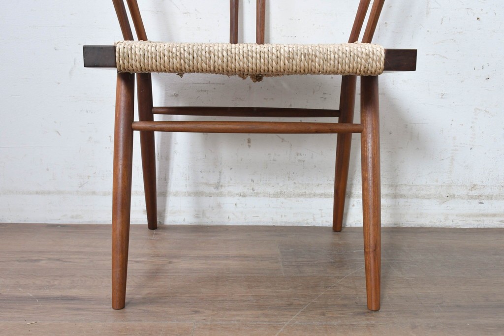 中古　ジョージナカシマ(George Nakashima)　桜製作所　グラスシートチェア(GRASS SEATED CHAIR)　CN120　軽やかな佇まいが魅力のチェア　(R-091367)
