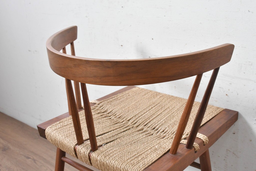 中古　ジョージナカシマ(George Nakashima)　桜製作所　グラスシートチェア(GRASS SEATED CHAIR)　CN120　軽やかな佇まいが魅力のチェア　(R-091367)