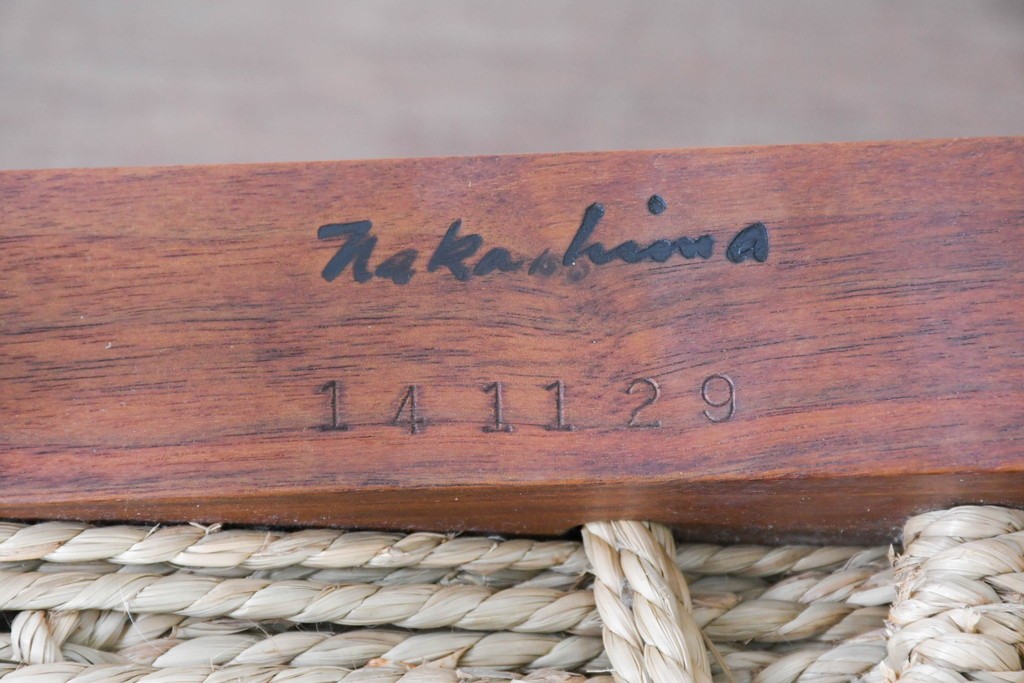 中古　ジョージナカシマ(George Nakashima)　桜製作所　グラスシートチェア(GRASS SEATED CHAIR)　CN120　軽やかな佇まいが魅力のチェア　(R-091367)