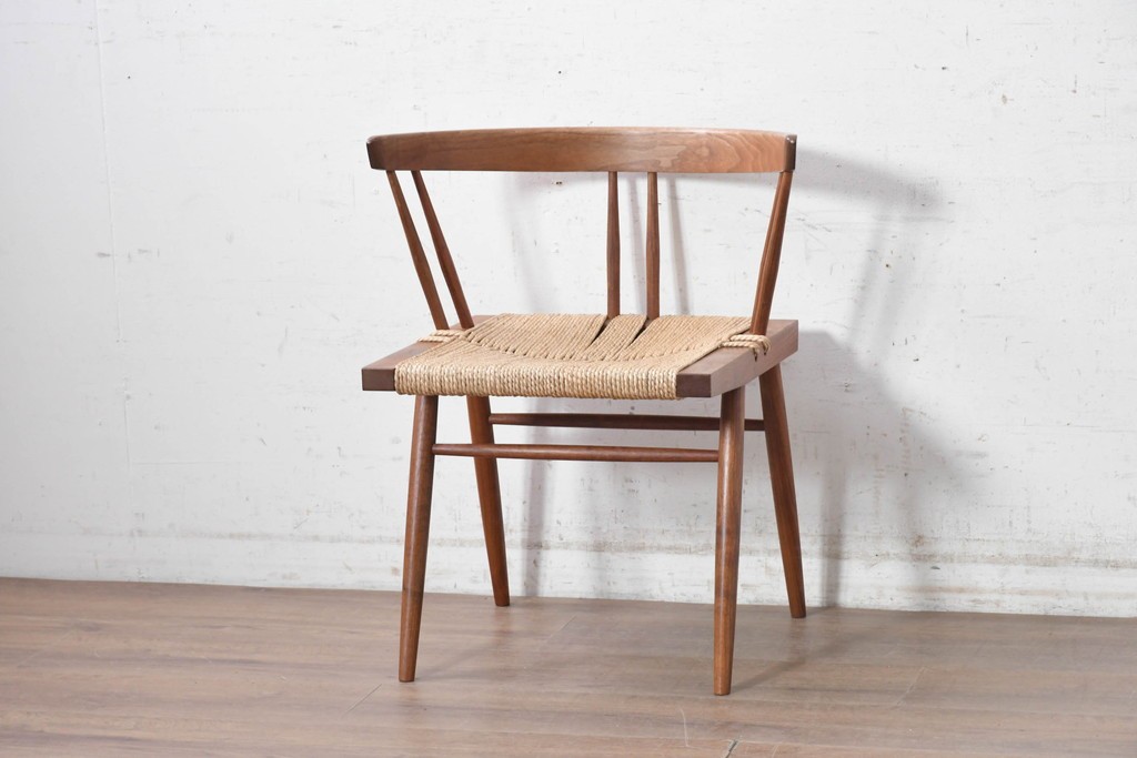 中古　ジョージナカシマ(George Nakashima)　桜製作所　グラスシートチェア(GRASS SEATED CHAIR)　CN120　軽やかな佇まいが魅力のチェア　(R-091368)