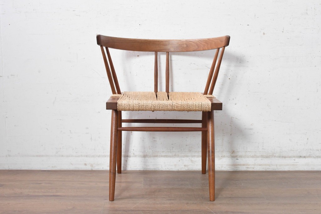 中古　ジョージナカシマ(George Nakashima)　桜製作所　グラスシートチェア(GRASS SEATED CHAIR)　CN120　軽やかな佇まいが魅力のチェア　(R-091368)