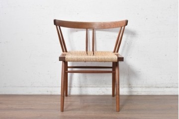 中古　ジョージナカシマ(George Nakashima)　桜製作所　グラスシートチェア(GRASS SEATED CHAIR)　CN120　軽やかな佇まいが魅力のチェア　(R-091368)