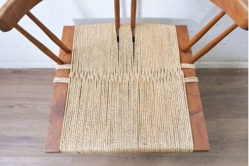中古　ジョージナカシマ(George Nakashima)　桜製作所　グラスシートチェア(GRASS SEATED CHAIR)　CN120　軽やかな佇まいが魅力のチェア　(R-091368)