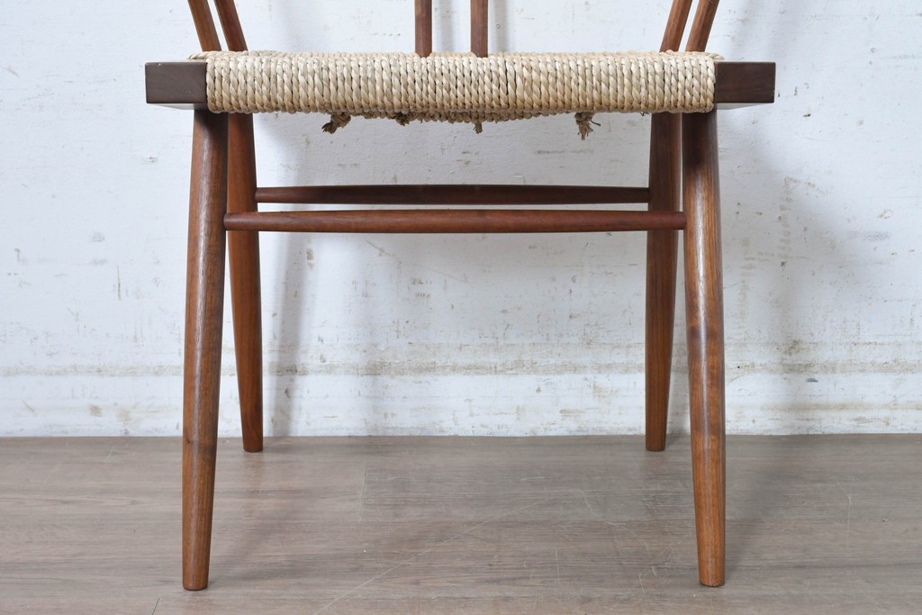 中古　ジョージナカシマ(George Nakashima)　桜製作所　グラスシートチェア(GRASS SEATED CHAIR)　CN120　軽やかな佇まいが魅力のチェア　(R-091368)