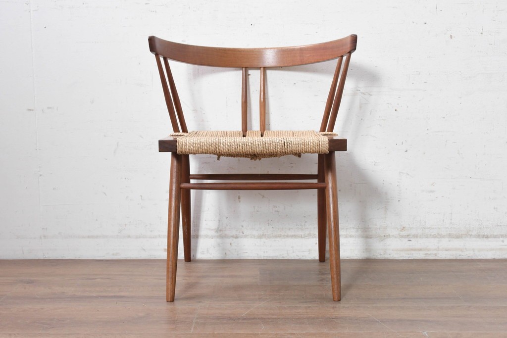 中古　ジョージナカシマ(George Nakashima)　桜製作所　グラスシートチェア(GRASS SEATED CHAIR)　CN120　軽やかな佇まいが魅力のチェア　(R-091369)