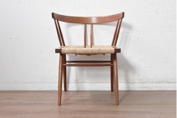 中古　ジョージナカシマ(George Nakashima)　桜製作所　グラスシートチェア(GRASS SEATED CHAIR)　CN120　軽やかな佇まいが魅力のチェア　(R-091369)