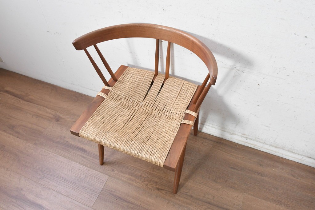 中古　ジョージナカシマ(George Nakashima)　桜製作所　グラスシートチェア(GRASS SEATED CHAIR)　CN120　軽やかな佇まいが魅力のチェア　(R-091369)