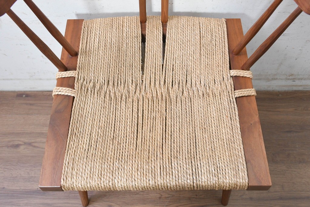中古　ジョージナカシマ(George Nakashima)　桜製作所　グラスシートチェア(GRASS SEATED CHAIR)　CN120　軽やかな佇まいが魅力のチェア　(R-091369)