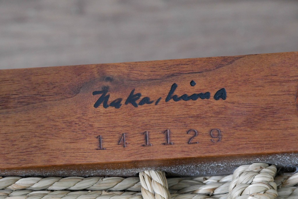 中古　ジョージナカシマ(George Nakashima)　桜製作所　グラスシートチェア(GRASS SEATED CHAIR)　CN120　軽やかな佇まいが魅力のチェア　(R-091369)