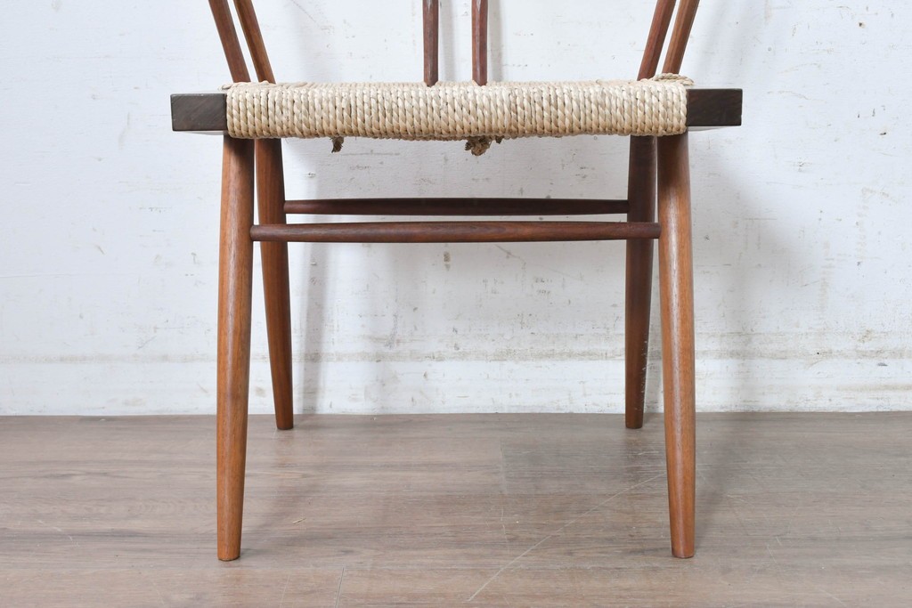 中古　ジョージナカシマ(George Nakashima)　桜製作所　グラスシートチェア(GRASS SEATED CHAIR)　CN120　軽やかな佇まいが魅力のチェア　(R-091370)