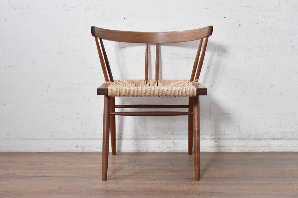 中古　ジョージナカシマ(George Nakashima)　桜製作所　グラスシートチェア(GRASS SEATED CHAIR)　CN120　軽やかな佇まいが魅力のチェア　(R-091371)