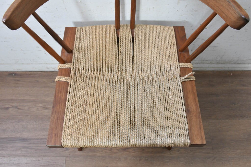 中古　ジョージナカシマ(George Nakashima)　桜製作所　グラスシートチェア(GRASS SEATED CHAIR)　CN120　軽やかな佇まいが魅力のチェア　(R-091371)