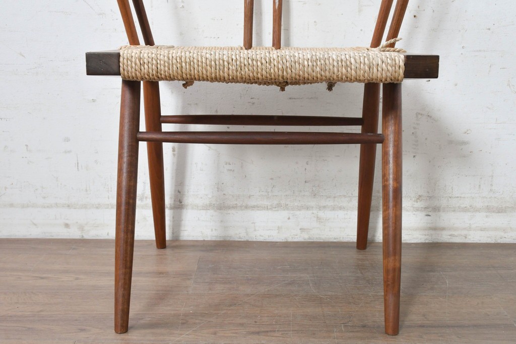 中古　ジョージナカシマ(George Nakashima)　桜製作所　グラスシートチェア(GRASS SEATED CHAIR)　CN120　軽やかな佇まいが魅力のチェア　(R-091371)