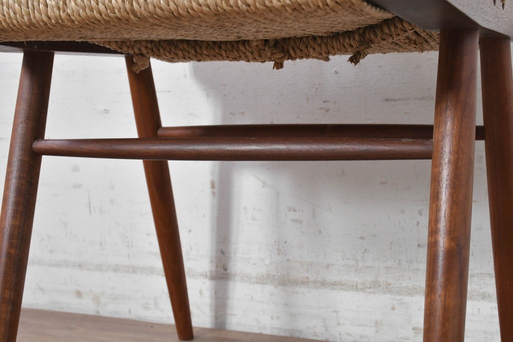 中古　ジョージナカシマ(George Nakashima)　桜製作所　グラスシートチェア(GRASS SEATED CHAIR)　CN120　軽やかな佇まいが魅力のチェア　(R-091371)