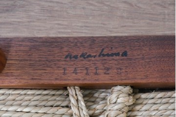 中古　ジョージナカシマ(George Nakashima)　桜製作所　グラスシートスツール(GRASS SEATED STOOL)　CN124　木部と編み座面が調和するスツール　(R-091372)