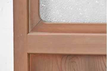 アンティーク建具　昭和初期から昭和中期　鏡板一枚板　型板ガラス入りのシンプルなドア1枚　(R-091374)