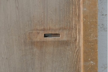 アンティーク建具　昭和初期から昭和中期　鏡板一枚板　型板ガラス入りのシンプルなドア1枚　(R-091374)