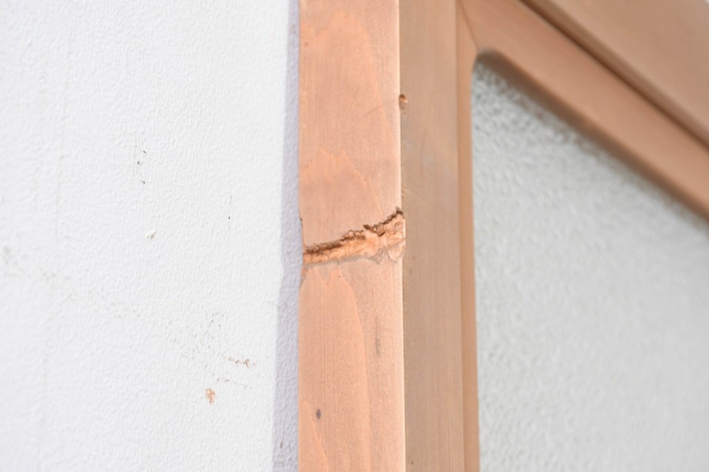 アンティーク建具　昭和初期から昭和中期　鏡板一枚板　型板ガラス入りのシンプルなドア1枚　(R-091374)