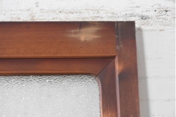 アンティーク建具　昭和初期から昭和中期　鏡板一枚板　型板ガラス入りのシンプルなドア1枚　(R-091375)