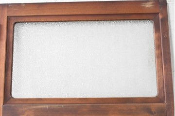アンティーク建具　昭和初期から昭和中期　鏡板一枚板　型板ガラス入りのシンプルなドア1枚　(R-091375)