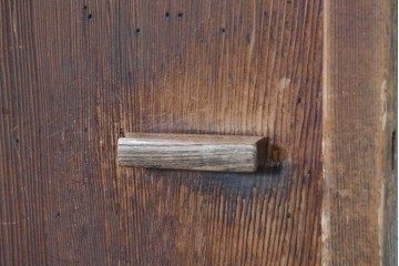 アンティーク建具　昭和初期から昭和中期　鏡板一枚板　型板ガラス入りのシンプルなドア1枚　(R-091375)