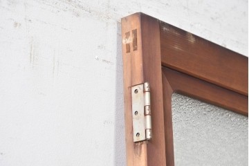 アンティーク建具　昭和初期から昭和中期　鏡板一枚板　型板ガラス入りのシンプルなドア1枚　(R-091375)